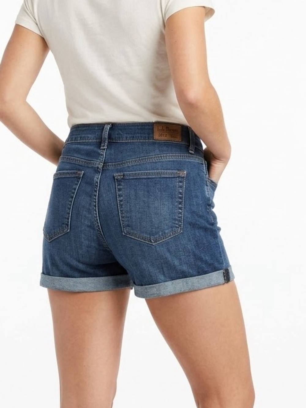 L.L.Bean Women’s High Rise Denim Shorts Size 10 Medium Wash